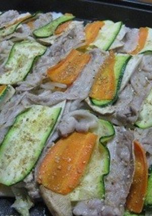 豚バラと野菜韓国風蒸ししゃぶ-レシピのメイン写真