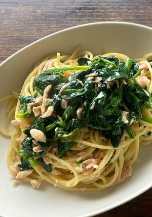 簡単！たっぷりほうれん草とツナのパスタ-レシピのメイン写真