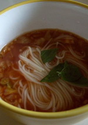 まるちゃんのスープで、トマトにゅうめん-レシピのメイン写真