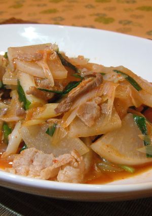 キムチ入り！大根と豚こま肉の炒め煮-レシピのメイン写真