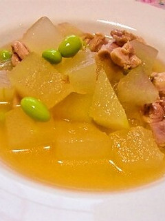 冷たい!冬瓜と枝豆のスープ煮-レシピのメイン写真