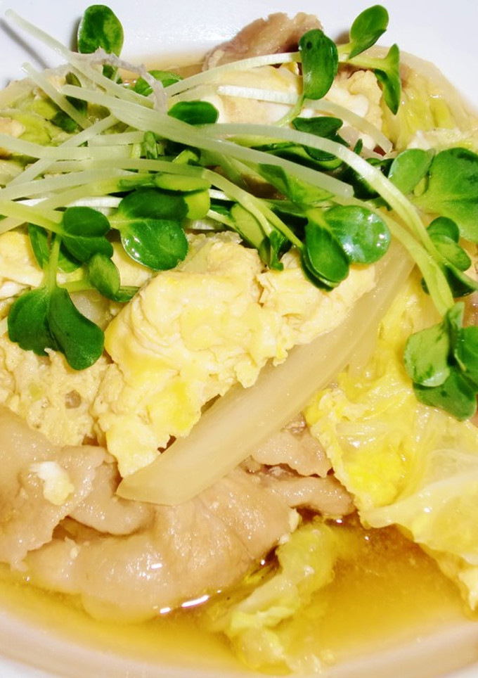やさしいお味　白菜と豚肉の玉子とじ-レシピのメイン写真