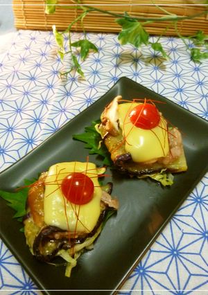 梅風味ポーク・茄子サンド　チーズを乗せて-レシピのメイン写真