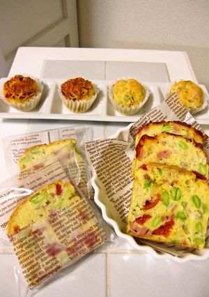 †夏野菜のケークサレ†米粉で挑戦!-レシピのメイン写真
