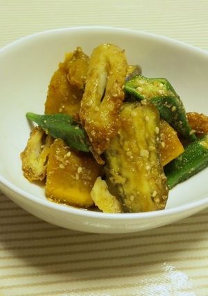 ちくわと夏野菜のごまあえっ酢-レシピのメイン写真