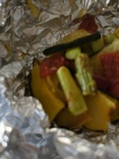 かぼちゃトマトアスパラw夏野菜ホイル焼き-レシピのメイン写真