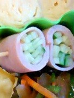 お弁当のすき間にハムきゅうり-レシピのメイン写真