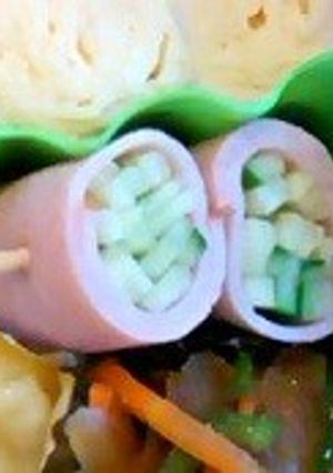 お弁当のすき間にハムきゅうり-レシピのメイン写真