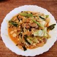 キッチンバサミで豆腐入り豚キムチ