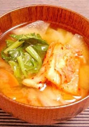 キムチ味噌汁-レシピのメイン写真