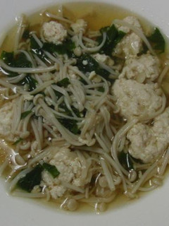 鶏団子とエノキのスープ-レシピのメイン写真