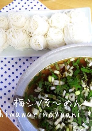 梅シソ素麺 簡単おいしいよ♪-レシピのメイン写真