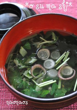 茗荷*三つ葉*わかめのすまし汁-レシピのメイン写真