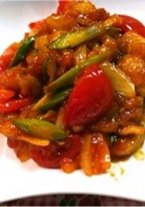 お弁当にアスパラ＆トマトのポークチャップ-レシピのメイン写真