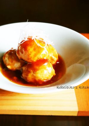 鶏団子の基本de揚げない甘酢あんかけ-レシピのメイン写真