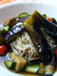 ナスのぶっかけ素麺-レシピのメイン写真