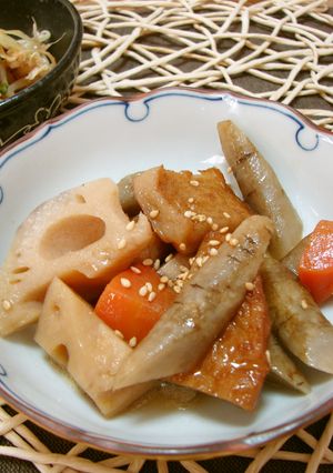 丸天と根菜の煮もの♪-レシピのメイン写真