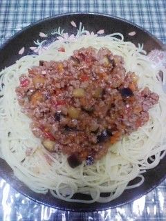 簡単♪ナスとトマトのミートパスタ☆-レシピのメイン写真