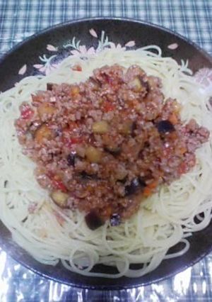 簡単♪ナスとトマトのミートパスタ☆-レシピのメイン写真
