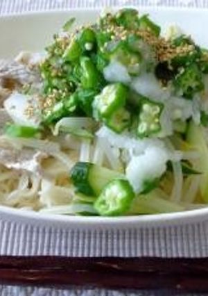 おくら　そうめん-レシピのメイン写真
