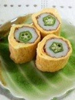 オクラ竹輪の玉子焼き-レシピのメイン写真