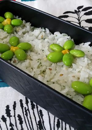 青昆布草原に枝豆コーンのお花ごはん♪-レシピのメイン写真