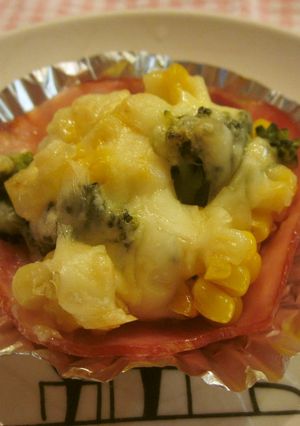 ハムカップで野菜のマヨネーズ焼き-レシピのメイン写真