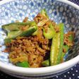 切干大根とオクラの肉炒め