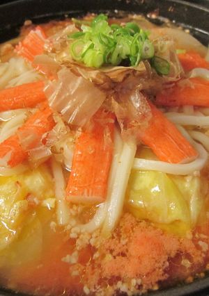 まるごとキャベツの入ったトマトうどん鍋♪-レシピのメイン写真