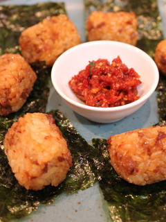 韓国風♡一口♬焼きおにぎり♪キムチ味-レシピのメイン写真