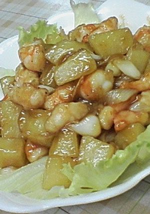 じゃがいもとエビの甘辛炒め☆柚子胡椒風味-レシピのメイン写真