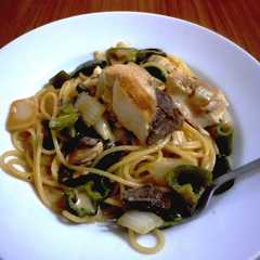 รูปของ ぶりのマヨネーズソースパスタ