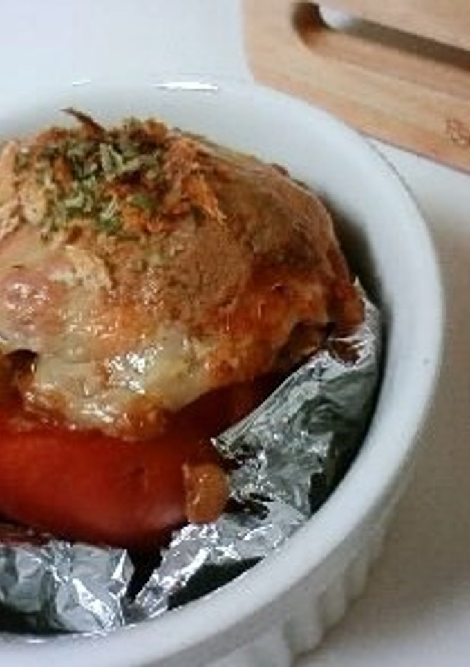 納豆とまとのオーブン焼き-レシピのメイン写真