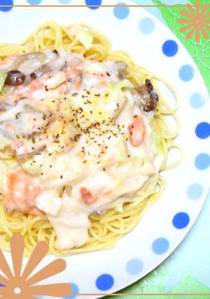 鮭ときのことキャベツのクリームパスタ-レシピのメイン写真