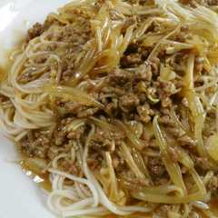 รูปของ 飽きたそうめんに肉そぼろあんかけ