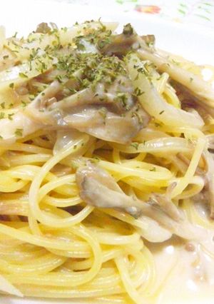 1人ランチにも♪和風クリーム？！パスタ-レシピのメイン写真