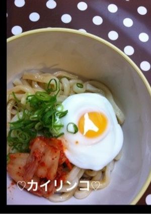 キムチと温玉のぶっかけうどん☆-レシピのメイン写真
