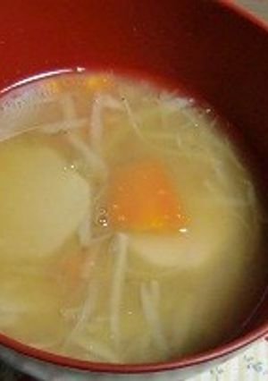 朝、ごぼうサトイモ人参具だくさんお味噌汁-レシピのメイン写真