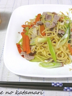 自炊生活応援 ねぎ塩焼きそば-レシピのメイン写真