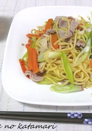 自炊生活応援　ねぎ塩焼きそば-レシピのメイン写真