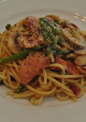 アスパラのオイマスクリームパスタ-レシピのメイン写真