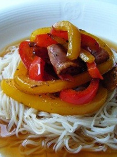 パプリカのぶっかけ素麺-レシピのメイン写真