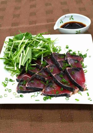 鰹のたたきと水菜のサッパリ和風サラダ-レシピのメイン写真