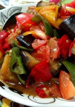 なすとピーマンの炒めびたし・カレー風味-レシピのメイン写真