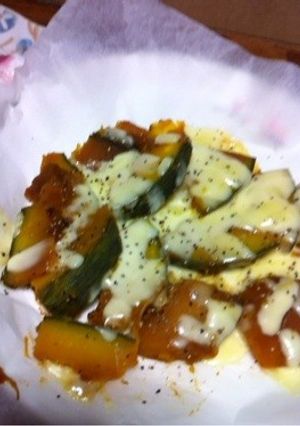 リメイク☆かぼちゃの煮物でチーズ焼き-レシピのメイン写真