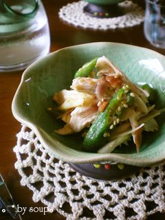 *ゆで鶏と茗荷の梅ポン和え**-レシピのメイン写真
