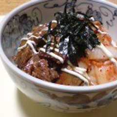 รูปของ さんま缶とキムチの☆すし丼