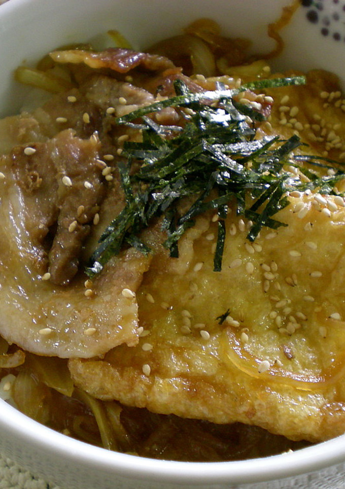 甘辛が大好き☆お揚げと豚丼❤-レシピのメイン写真