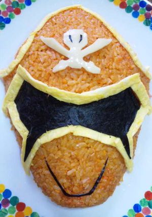 誕生日ご飯☆ゴーカイジャーオムライス-レシピのメイン写真