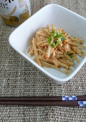 鶏肉とごぼうのコチュマヨ和え-レシピのメイン写真